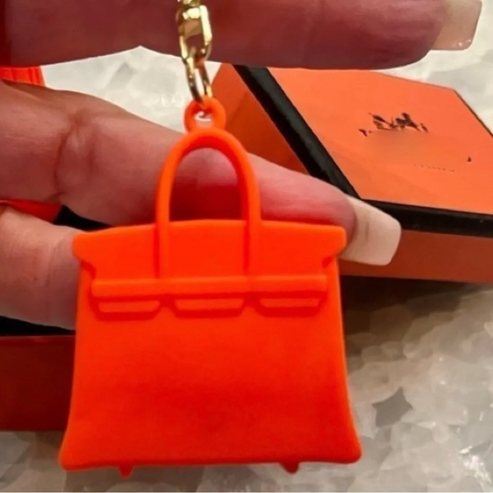 Mini 3D Silicone Bag Charm Keychain with Gift Box